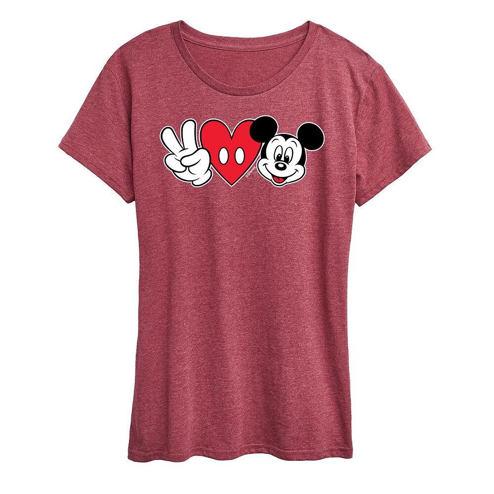 Женская футболка с рисунком Микки Мауса Disney's Peace Love Licensed Character, цвет Dark Red
Женская футболка с рисунком Микки Мауса Disney's Peace Love Licensed Character, цвет Dark Red