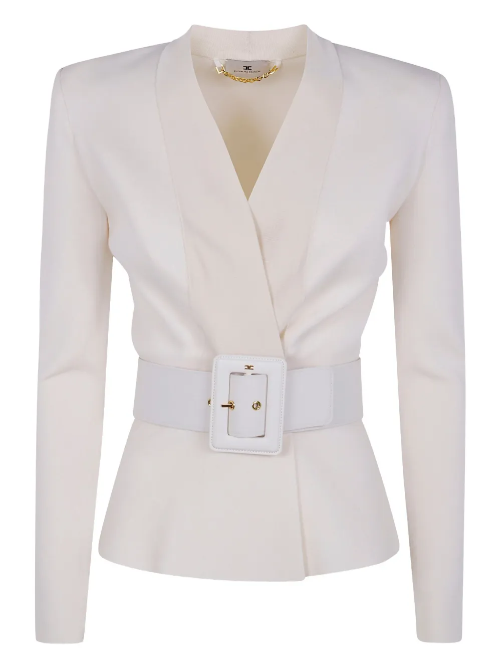 Вязаное изделие с поясом Elisabetta Franchi, белый
Вязаное изделие с поясом Elisabetta Franchi, белый