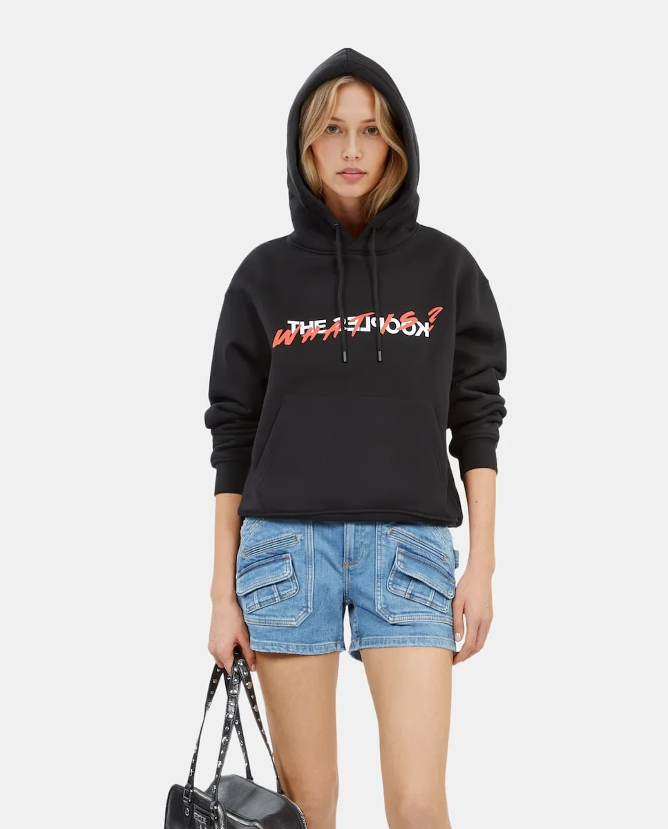 Женская толстовка с капюшоном и трафаретной печатью спереди и сзади The Kooples, черный
Женская толстовка с капюшоном и трафаретной печатью спереди и сзади The Kooples, черный
