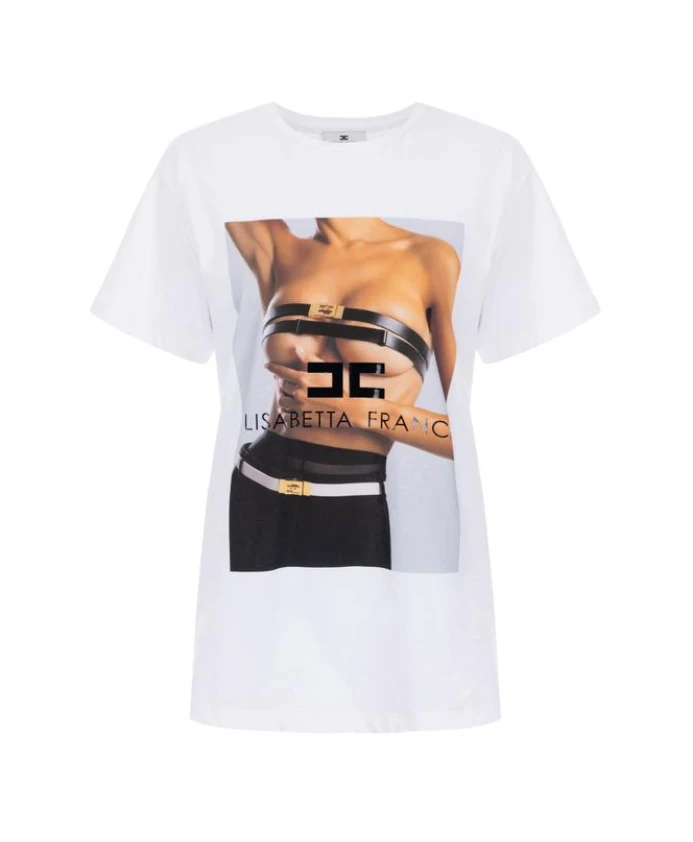 Футболка из хлопкового трикотажа с фотопринтом Elisabetta Franchi, белый
Футболка из хлопкового трикотажа с фотопринтом Elisabetta Franchi, белый