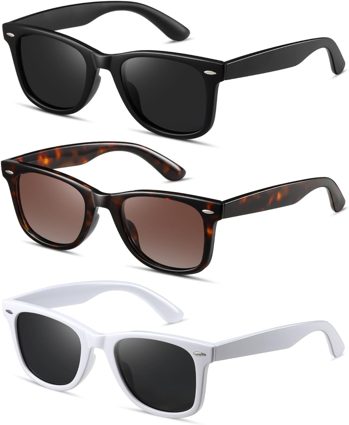 Солнцезащитные очки MASDUN Retro с поляризованными линзами для женщин и мужчин, классические зеркальные линзы, модные солнцезащитные очки (3 шт.), Black + Tortoise + White
Солнцезащитные очки MASDUN Retro с поляризованными линзами для женщин и мужчин, классические зеркальные линзы, модные солнцезащитные очки (3 шт.), Black + Tortoise + White