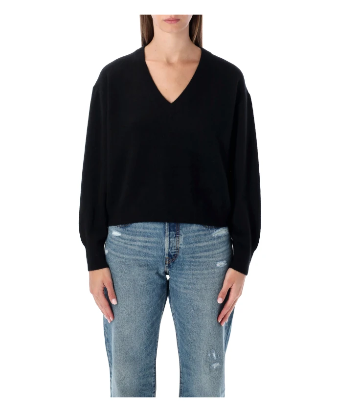 Теплый шерстяной свитер с V-образным вырезом American Vintage, черный
Теплый шерстяной свитер с V-образным вырезом American Vintage, черный