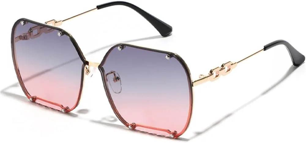 Солнцезащитные очки в крупной оправе для женщин и мужчин в стиле панк с цепочкой и заклепками, солнцезащитные очки с защитой от УФ-излучения UV400 HDUBFY, Grey Pink
Солнцезащитные очки в крупной оправе для женщин и мужчин в стиле панк с цепочкой и заклепками, солнцезащитные очки с защитой от УФ-излучения UV400 HDUBFY, Grey Pink