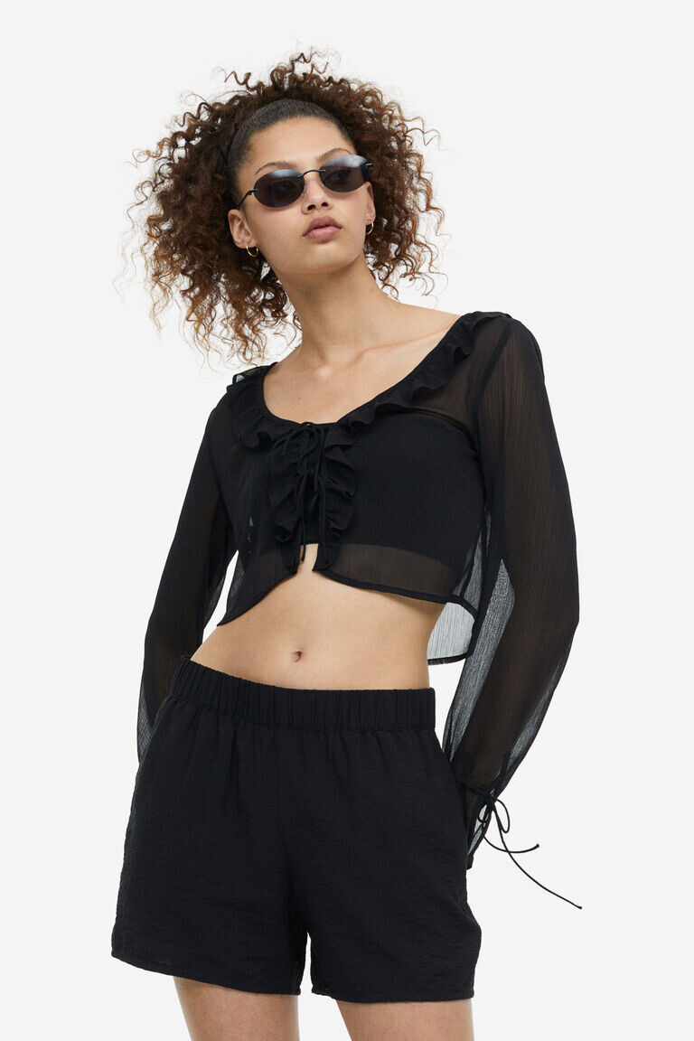 Шорты без застежки H&M, черный
Шорты без застежки H&M, черный