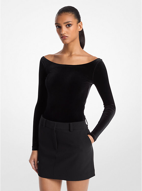 Боди из эластичного бархата Michael Kors, черный
Боди из эластичного бархата Michael Kors, черный