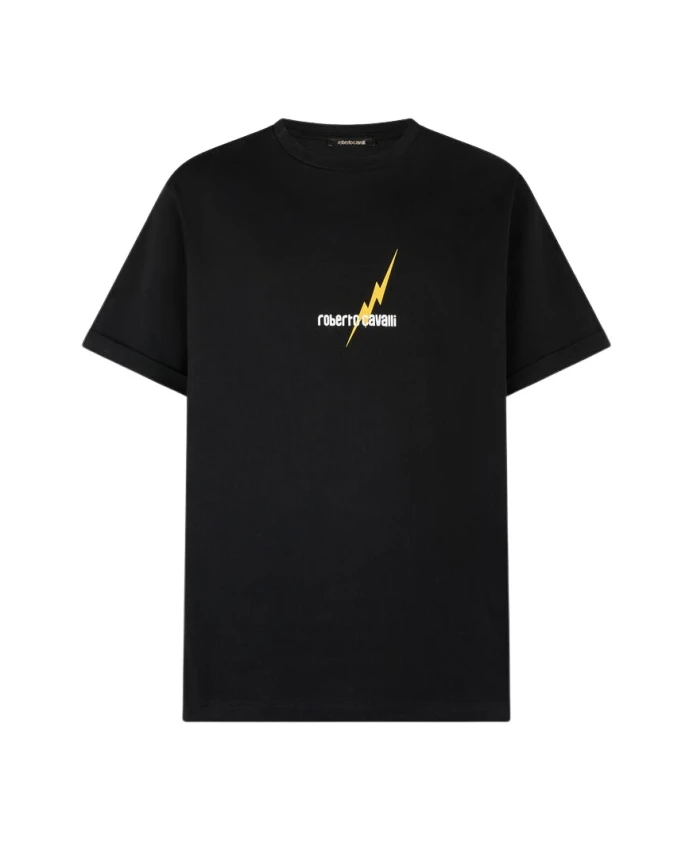 Футболка с принтом в виде молнии и логотипом. Roberto Cavalli, черный
Футболка с принтом в виде молнии и логотипом. Roberto Cavalli, черный