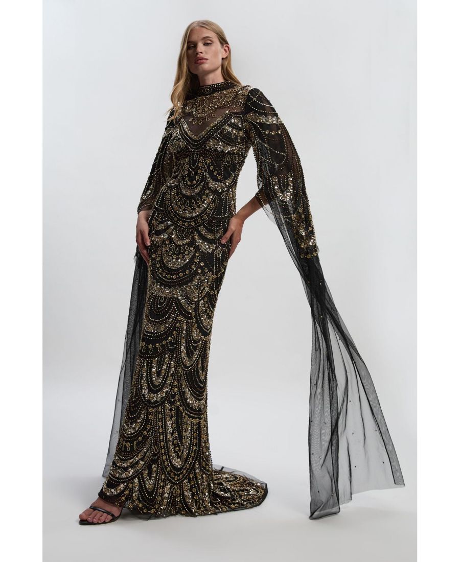 Женское платье-накидка Мидакси с бисером Karen Millen, Black
Женское платье-накидка Мидакси с бисером Karen Millen, Black