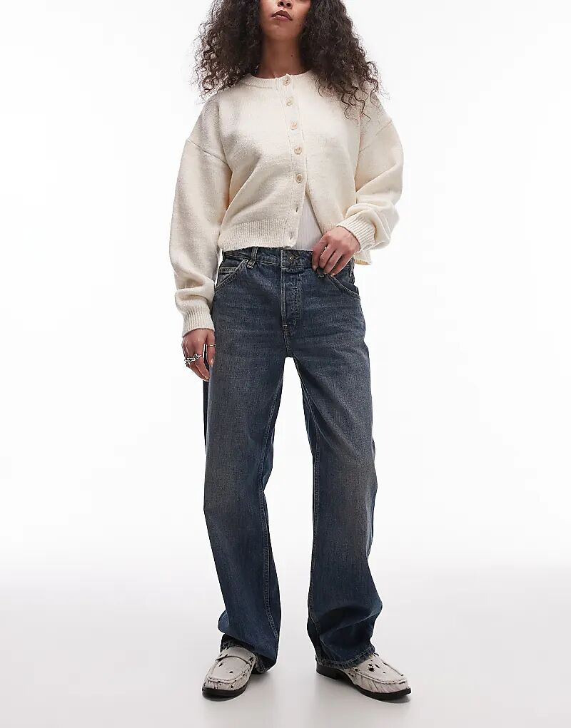 Джинсы прямого кроя с эффектом потертости синего цвета Mango
Джинсы прямого кроя с эффектом потертости синего цвета Mango