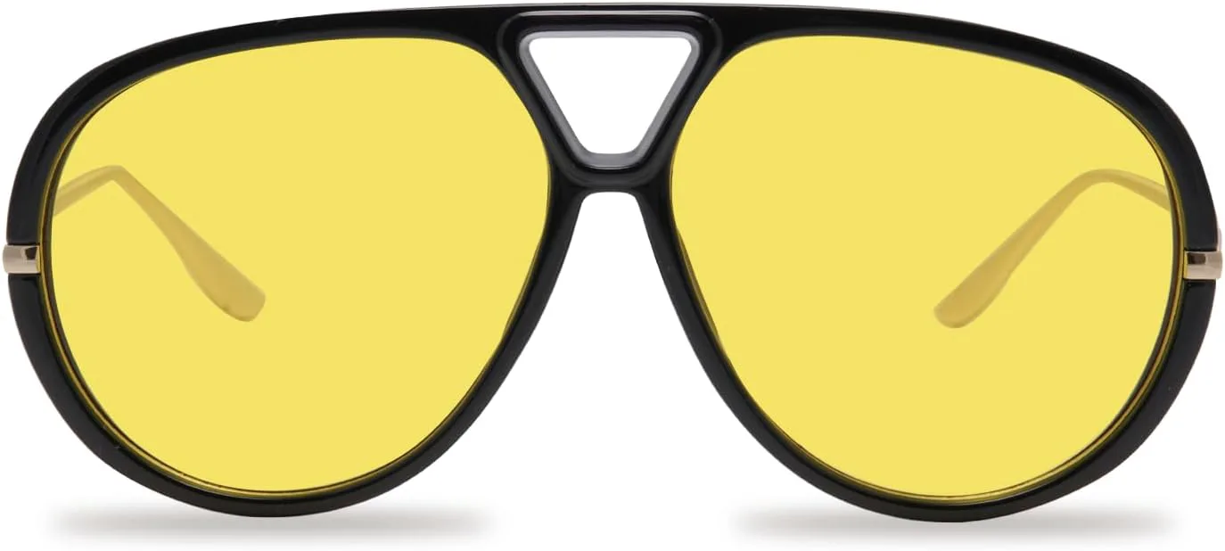 Солнцезащитные очки-авиаторы для женщин, ретро-очки большого размера, круглые, модные, с защитой от УФ-излучения UV400 GM9609 GIGIMOTTE, Black Frame/Yellow Lens
Солнцезащитные очки-авиаторы для женщин, ретро-очки большого размера, круглые, модные, с защитой от УФ-излучения UV400 GM9609 GIGIMOTTE, Black Frame/Yellow Lens