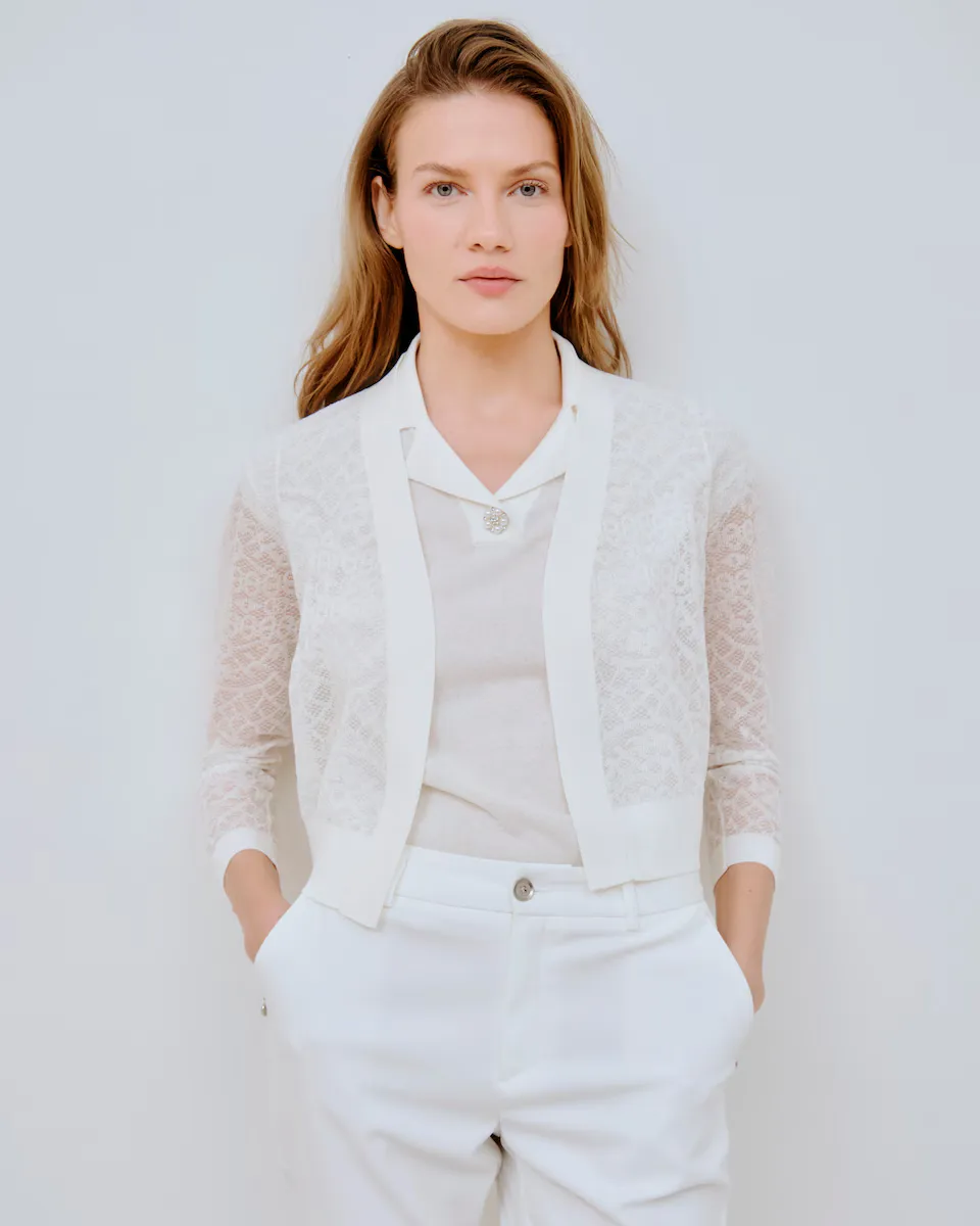Ажурный вязаный жакет женский Lasserre, белый
Ажурный вязаный жакет женский Lasserre, белый