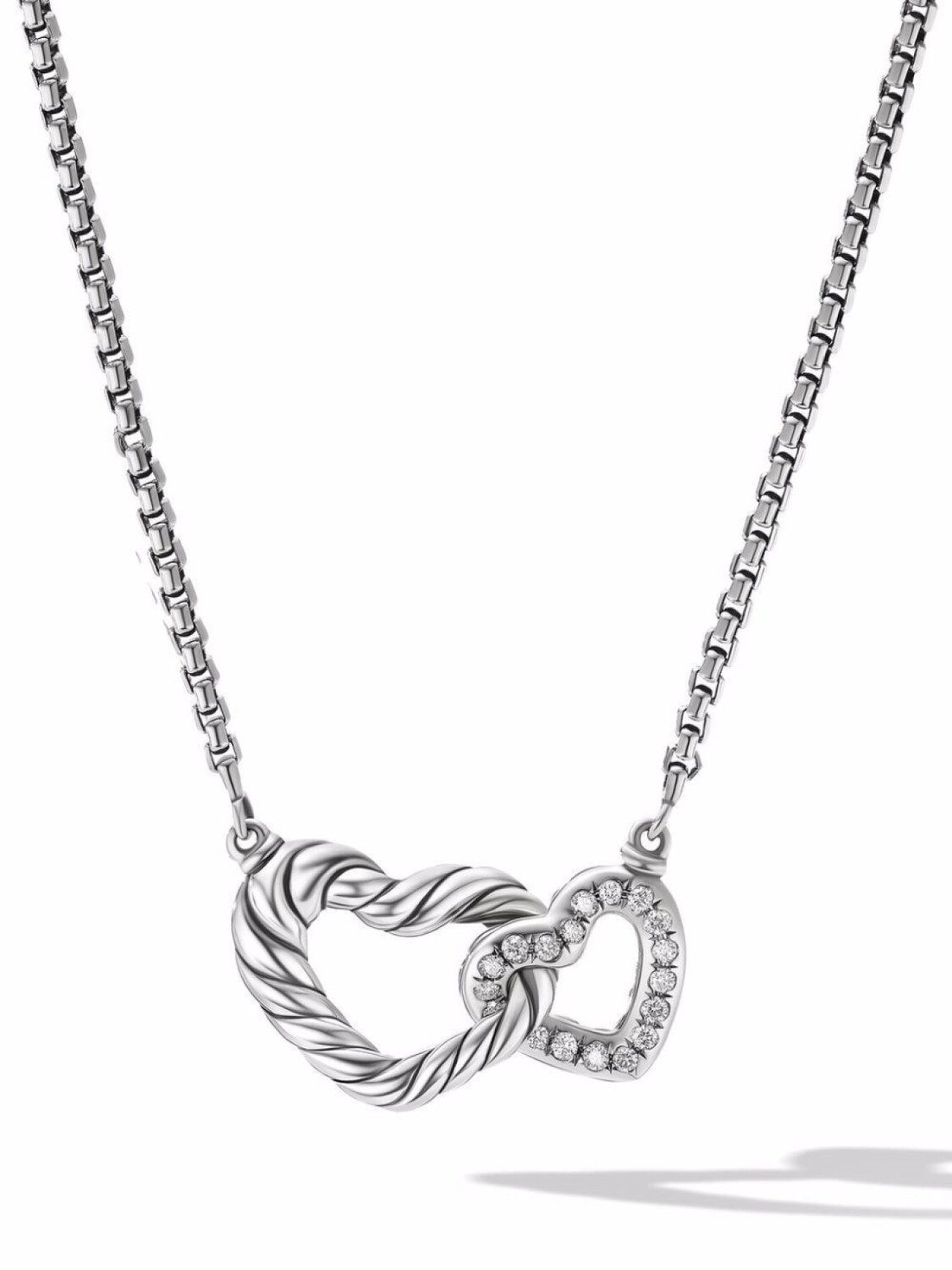 Серебряное колье Cable Collectibles Double Heart с бриллиантами David Yurman, серебряный
Серебряное колье Cable Collectibles Double Heart с бриллиантами David Yurman, серебряный