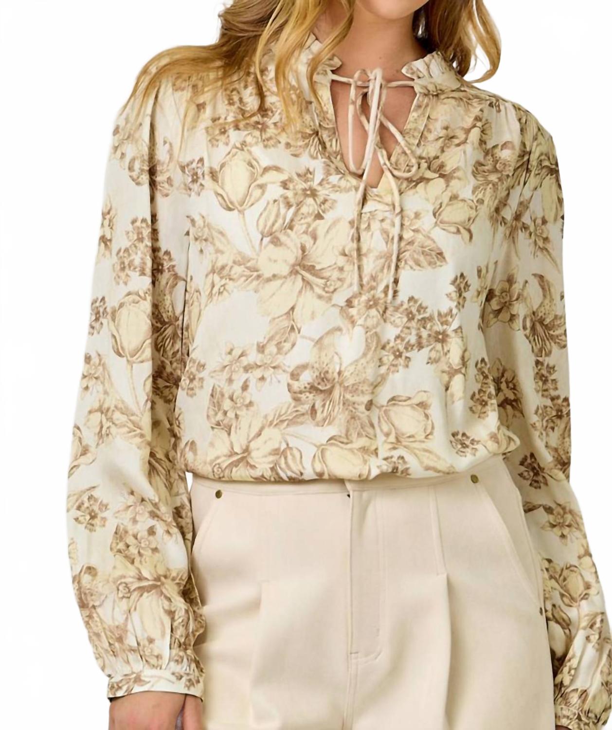 Блузка в деревенском стиле с цветочным принтом, V-образным вырезом и завязкой, бежевого цвета Mystree, бежевый
Блузка в деревенском стиле с цветочным принтом, V-образным вырезом и завязкой, бежевого цвета Mystree, бежевый
