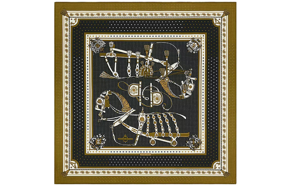 Шаль Carre для женщин бронзовая/черная/белая HERMES
Шаль Carre для женщин бронзовая/черная/белая HERMES