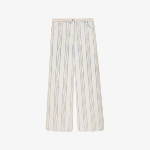 Джинсы широкие Sandro в полоску, синий
Джинсы широкие Sandro в полоску, синий