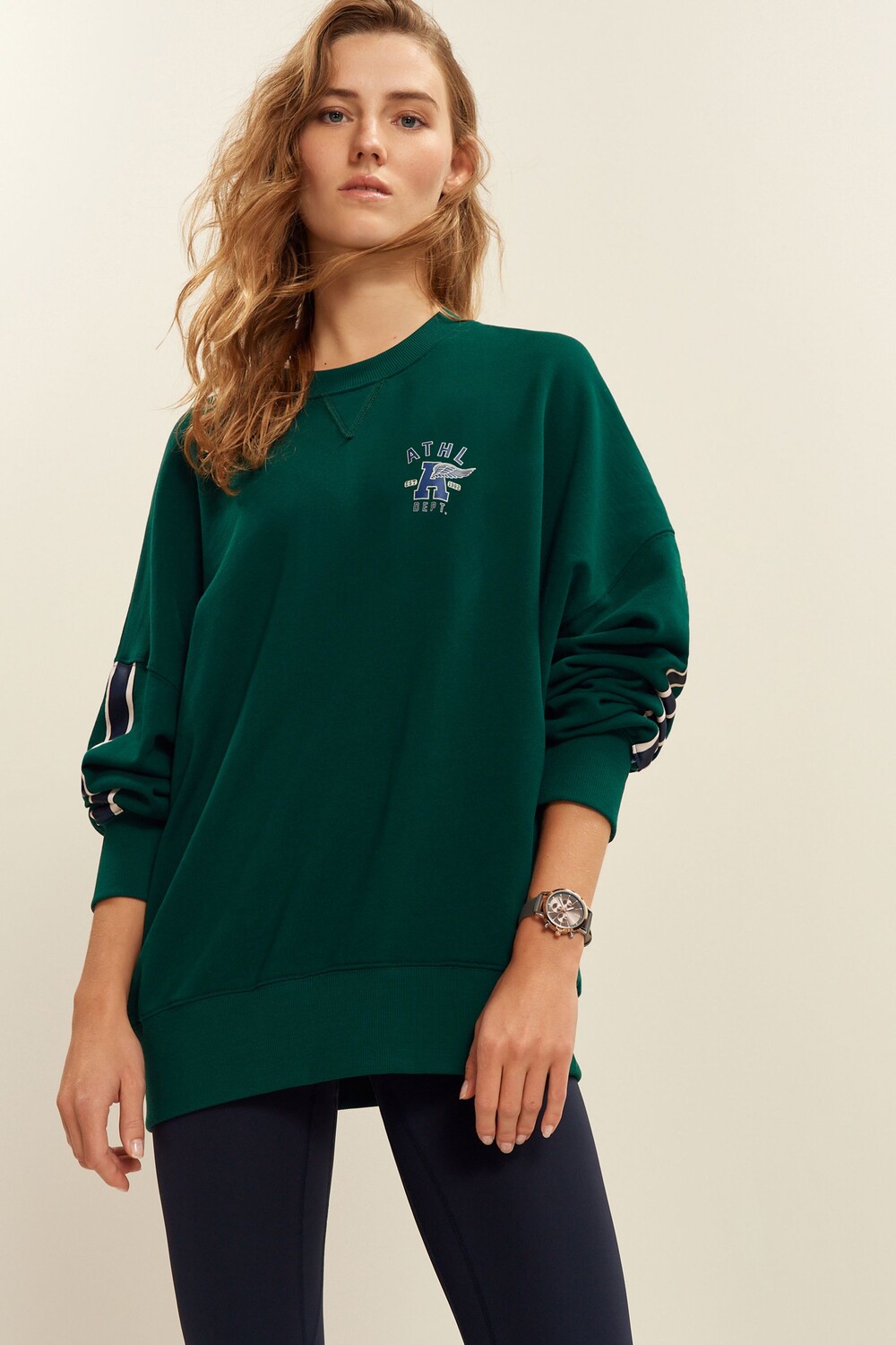 Толстовка с круглым вырезом и графическими полосками по бокам Next, зеленый
Толстовка с круглым вырезом и графическими полосками по бокам Next, зеленый