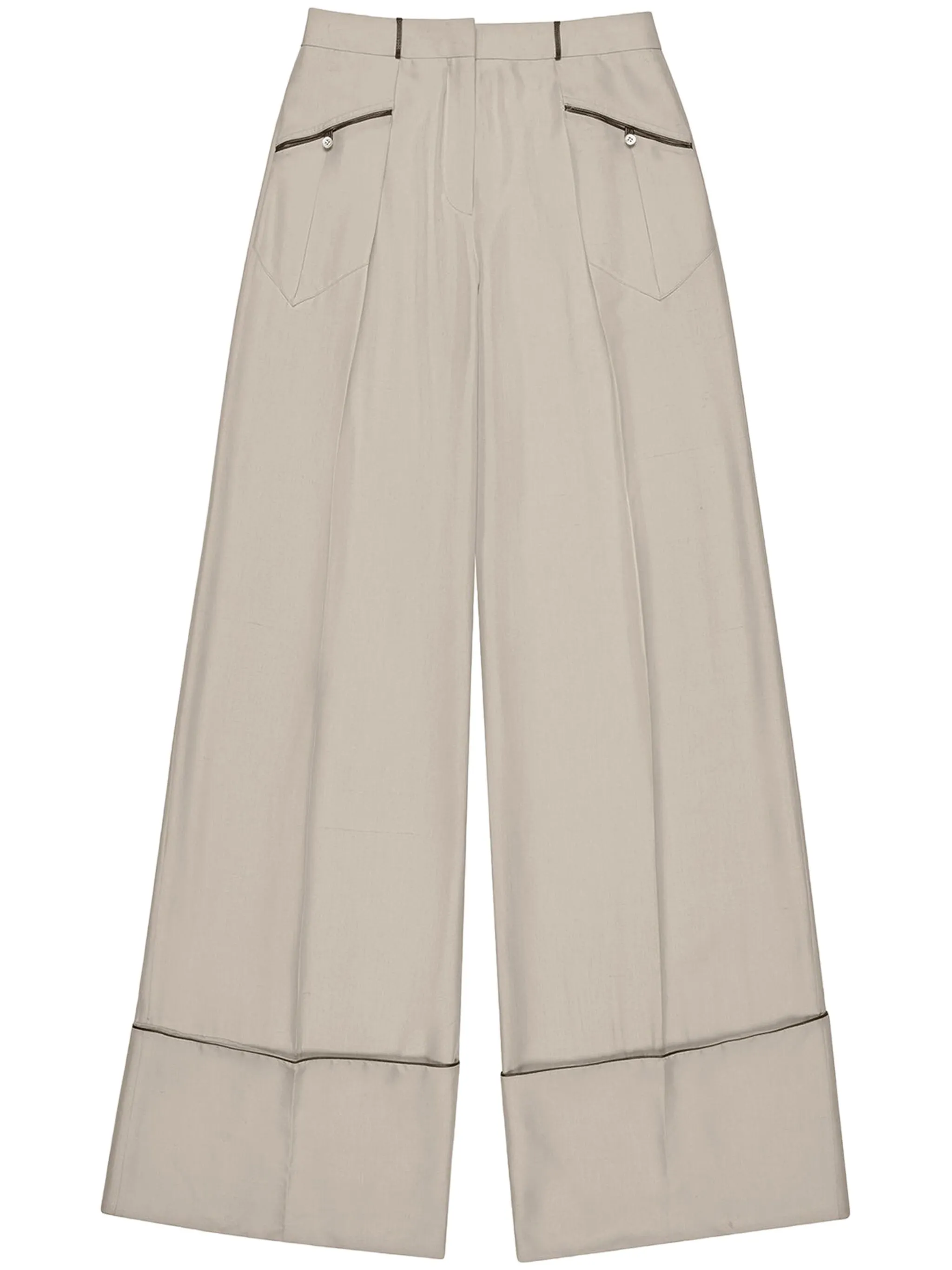 Шелковые брюки палаццо Bally, белый
Шелковые брюки палаццо Bally, белый