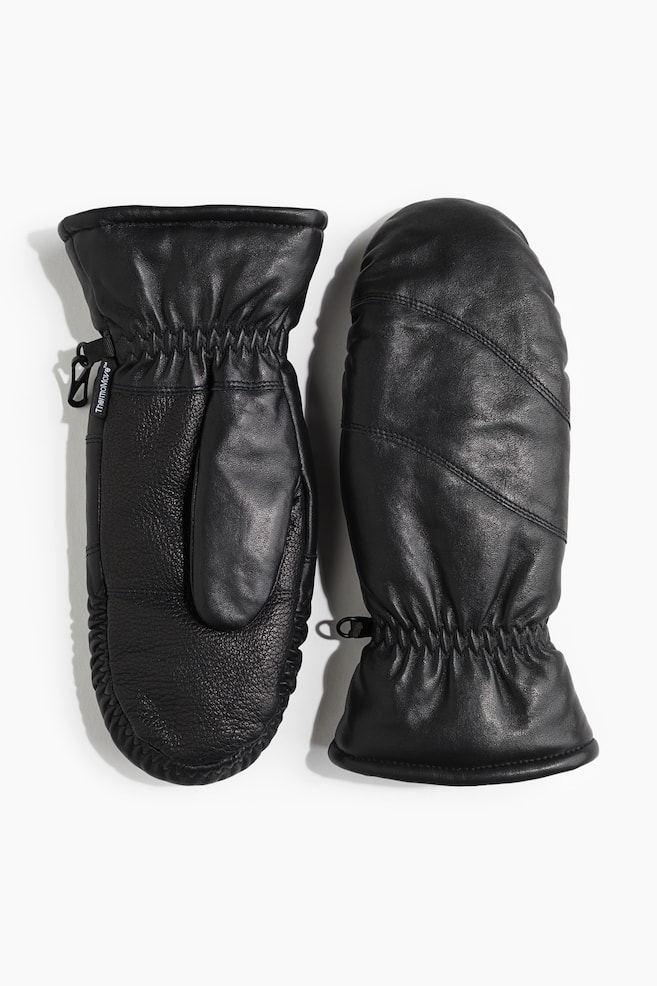 Варежки кожаные с термомуфтой H&M, черный
Варежки кожаные с термомуфтой H&M, черный