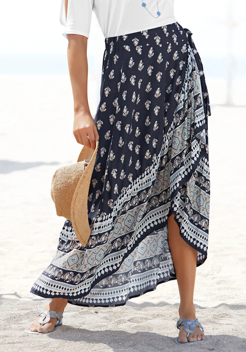 Юбка макси Vivance с каймовым принтом и косой воланом, юбка с запахом, летняя юбка, цвет Blau-Bedruckt
Юбка макси Vivance с каймовым принтом и косой воланом, юбка с запахом, летняя юбка, цвет Blau-Bedruckt