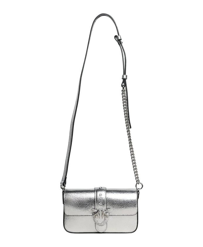 Ламинированная кожаная сумка через плечо со стразами Pinko, серый
Ламинированная кожаная сумка через плечо со стразами Pinko, серый