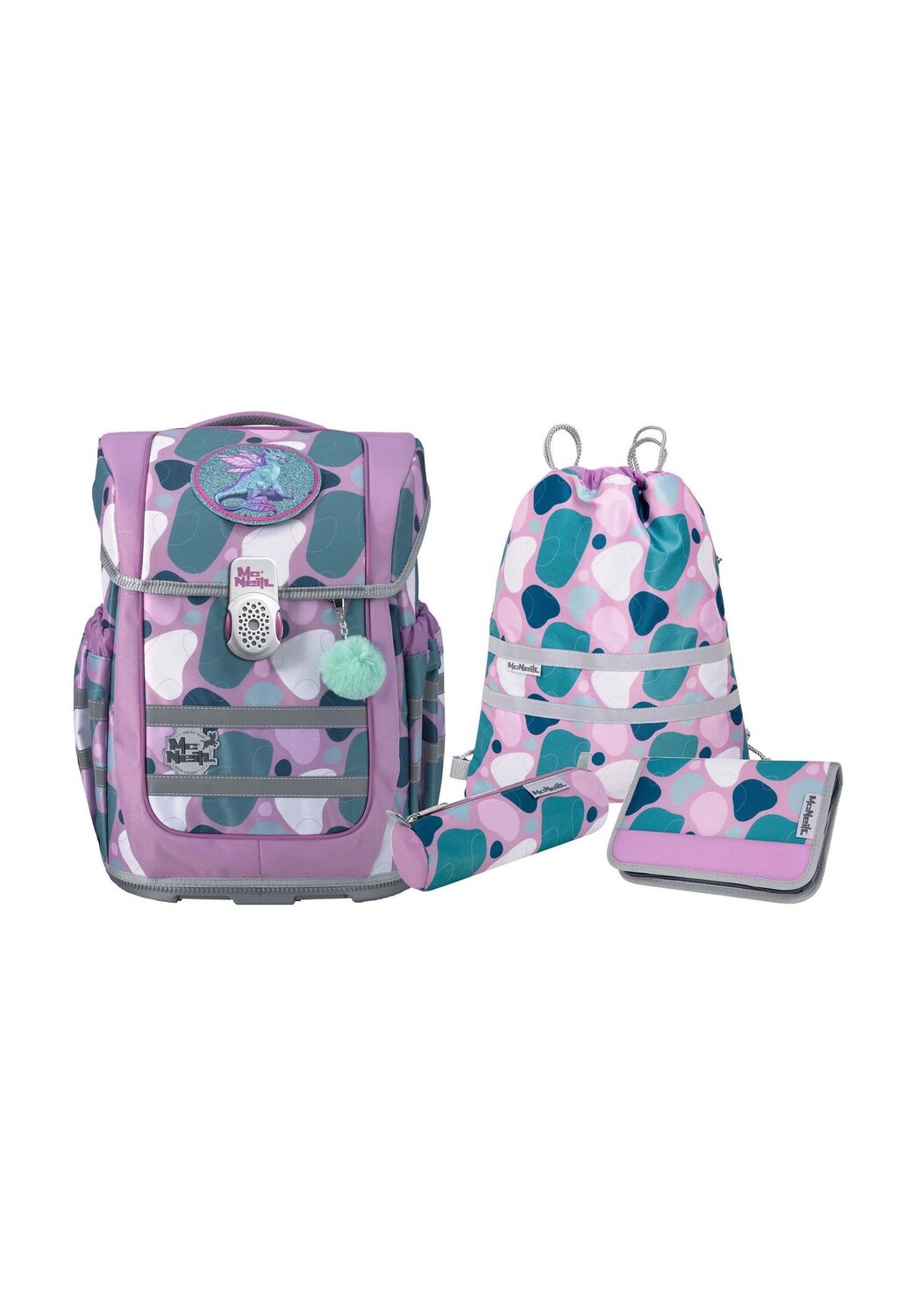 Набор школьных сумок, 5 предметов, система Click Flex Up & Down, светоотражатели McNeill, цвет Barba Rosa
Набор школьных сумок, 5 предметов, система Click Flex Up & Down, светоотражатели McNeill, цвет Barba Rosa