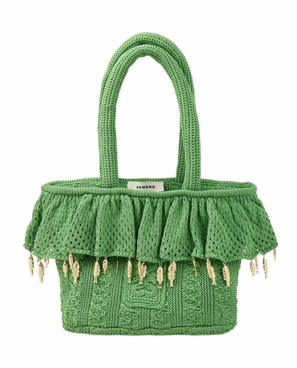 Вязаная сумка с кисточками Sandro, зеленый
Вязаная сумка с кисточками Sandro, зеленый