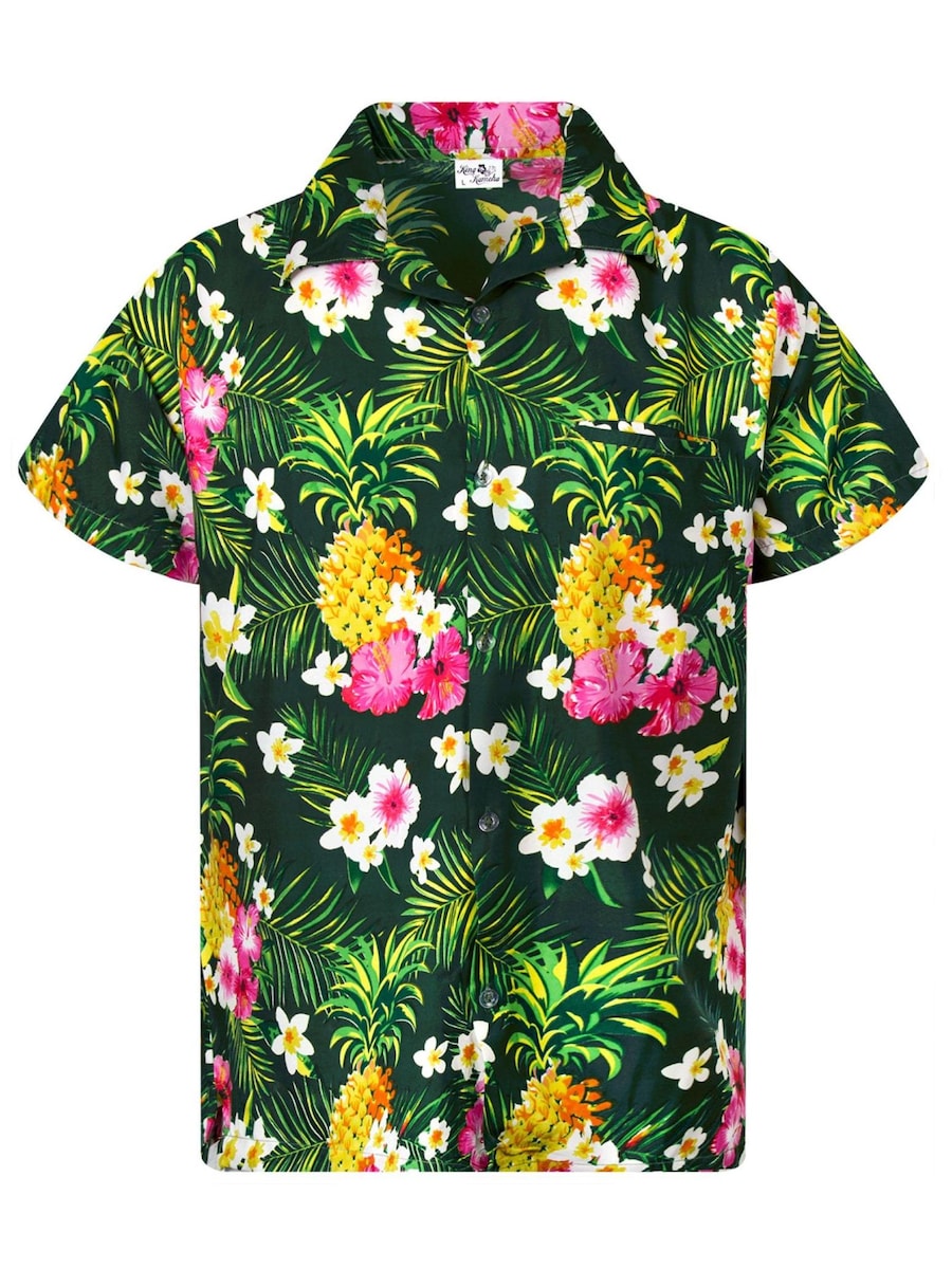 Рубашка на пуговицах классического кроя King Kameha Pineapple Flowers, Petrol
Рубашка на пуговицах классического кроя King Kameha Pineapple Flowers, Petrol