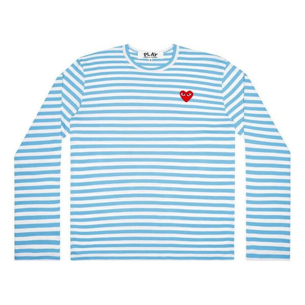 Футболка kawakubo rei stripe long sleeves blue Comme Des Garcons Play, синий 
Футболка kawakubo rei stripe long sleeves blue Comme Des Garcons Play, синий