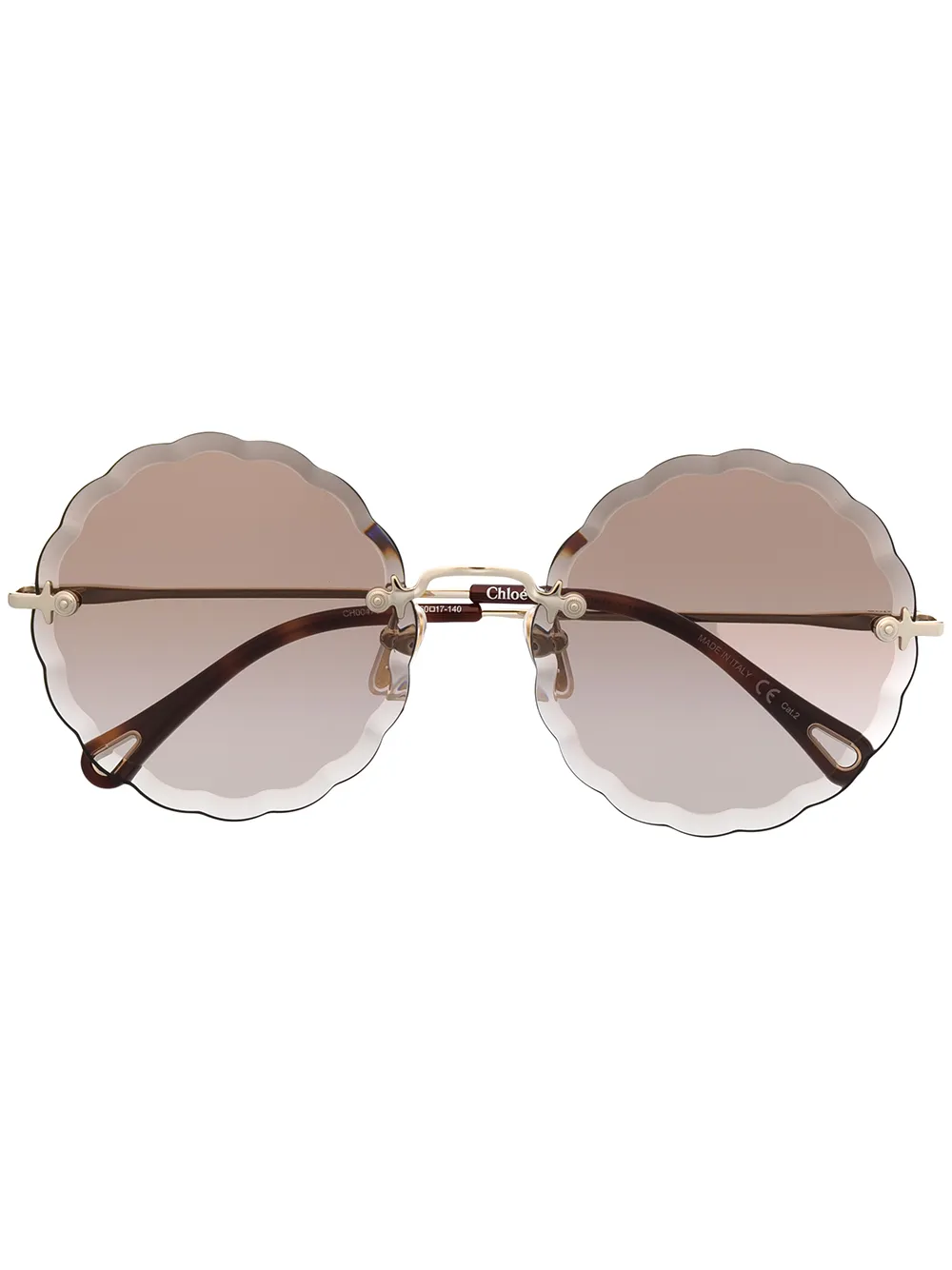 Солнцезащитные очки в круглой оправе Chloé Eyewear, коричневый 
Солнцезащитные очки в круглой оправе Chloé Eyewear, коричневый