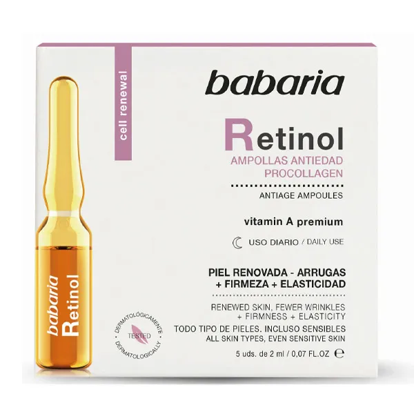 Антивозрастные ампулы с коллагеном Ampollas Retinol Babaria, 5 UD
Антивозрастные ампулы с коллагеном Ampollas Retinol Babaria, 5 UD