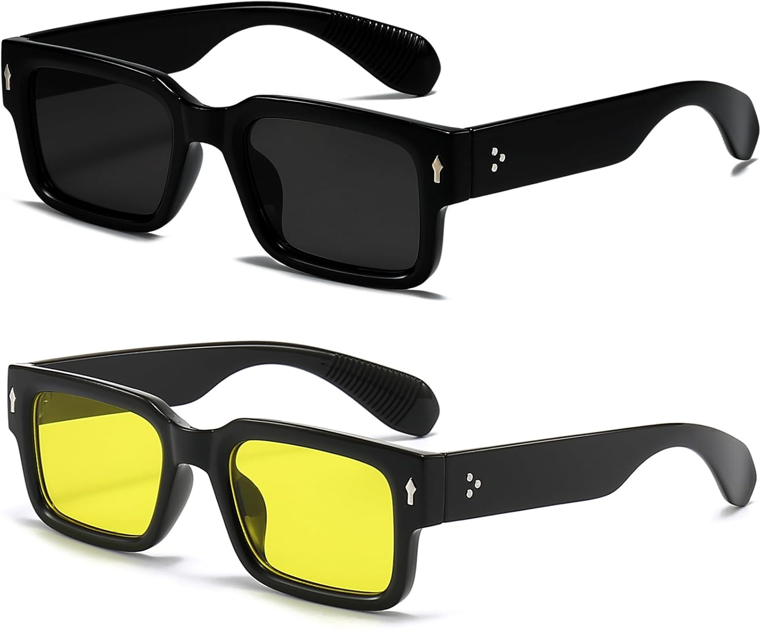 Солнцезащитные очки EYLRIM в квадратной оправе для женщин и мужчин, модные массивные прямоугольные солнцезащитные очки черного цвета с защитой от УФ-излучения UV400, 2 Pack (Black/Grey+black/Yellow)
Солнцезащитные очки EYLRIM в квадратной оправе для женщин и мужчин, модные массивные прямоугольные солнцезащитные очки черного цвета с защитой от УФ-излучения UV400, 2 Pack (Black/Grey+black/Yellow)