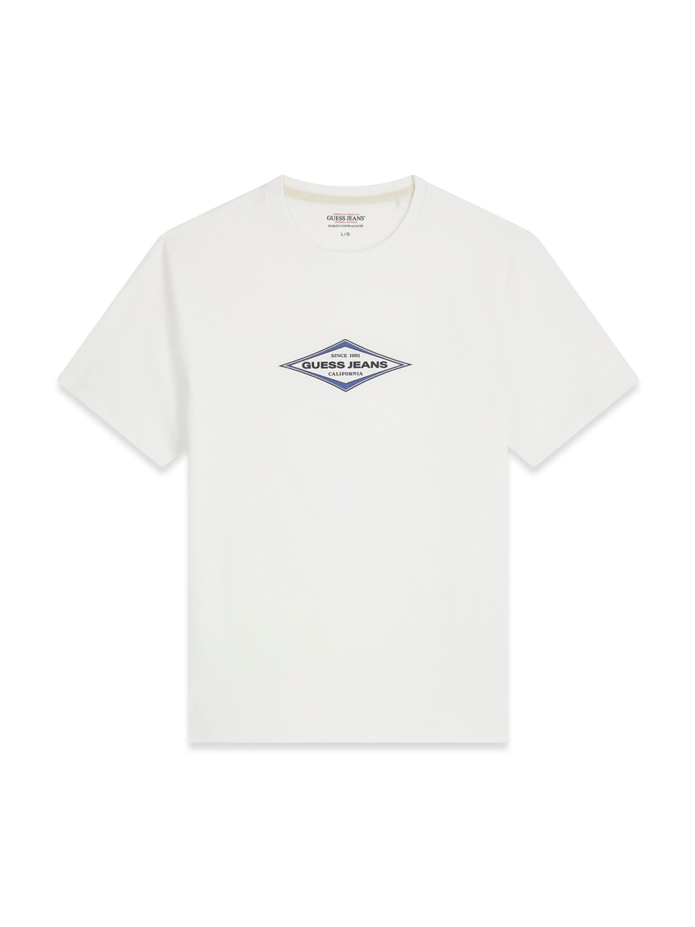 GUESS JEANS Футболка 'DIAMOND' в белом цвете
GUESS JEANS Футболка 'DIAMOND' в белом цвете