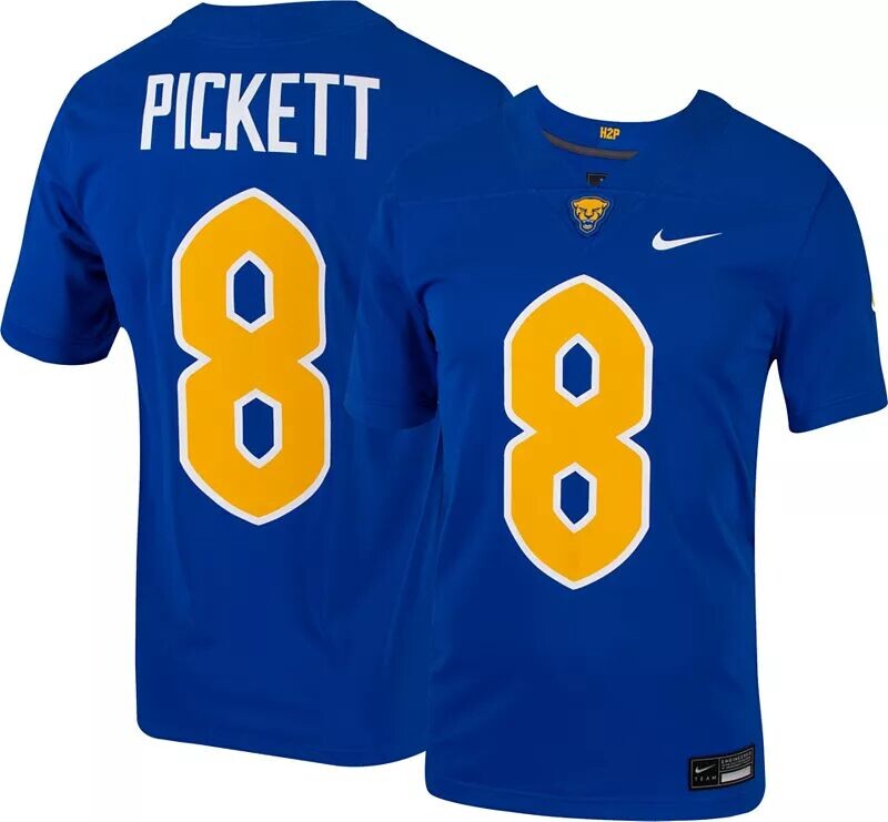 Мужская синяя футбольная майка Nike Pitt Panthers Kenny Pickett #8 Untouchable Game
Мужская синяя футбольная майка Nike Pitt Panthers Kenny Pickett #8 Untouchable Game