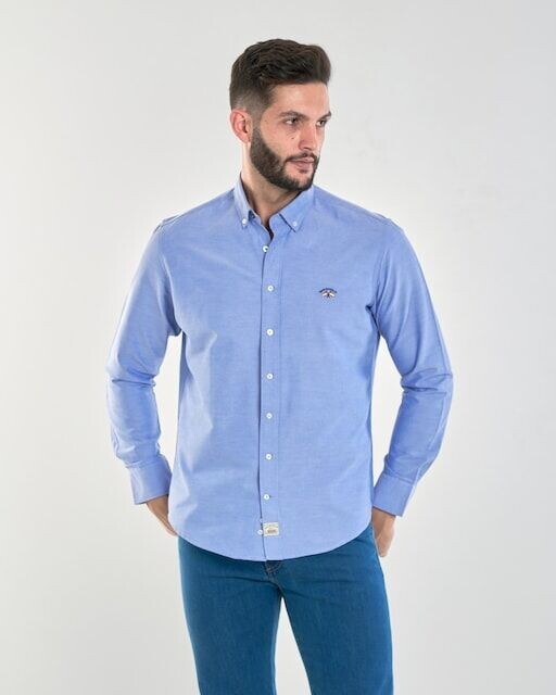 Гладкая мужская оксфордская рубашка обычного размера Spagnolo, светло-синий
Гладкая мужская оксфордская рубашка обычного размера Spagnolo, светло-синий