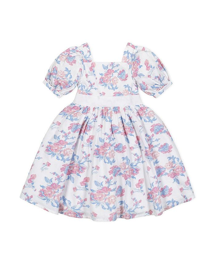 Hope & Henry Девичье праздничное платье с пышными рукавами и коротким рукавом из органического хлопка - для малышек и девочек постарше Hope & Henry, розовый