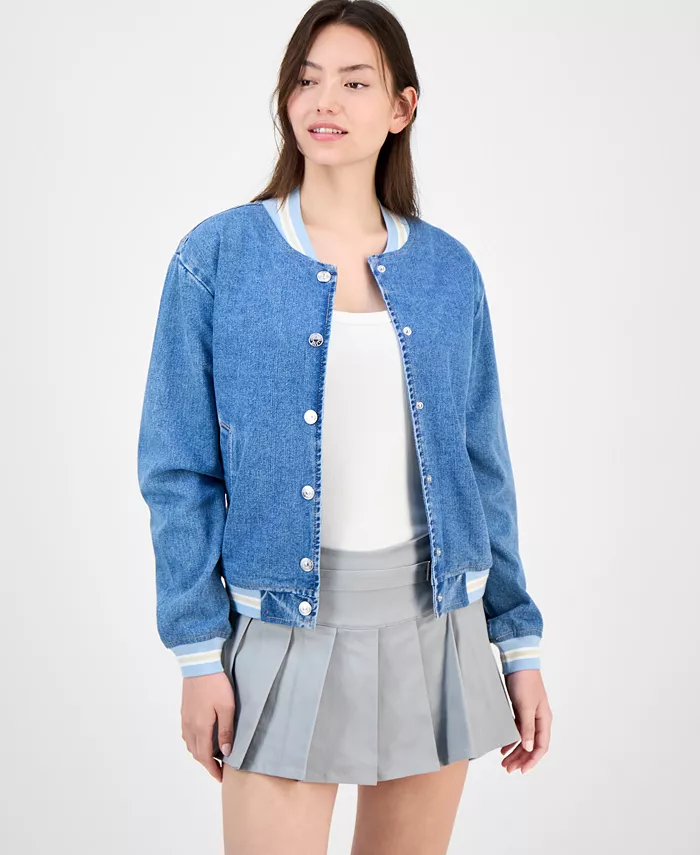 Джинсовая университетская куртка-бомбер для юниоров Madden Girl, синий
Джинсовая университетская куртка-бомбер для юниоров Madden Girl, синий
