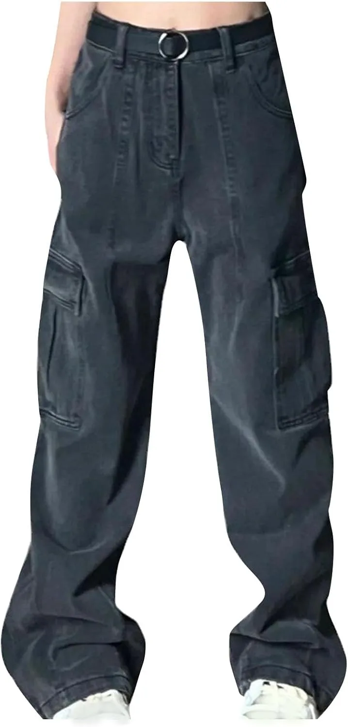 XUNRYAN Женские карго штаны багги Y2K джинсы с потертостями
XUNRYAN Женские карго штаны багги Y2K джинсы с потертостями