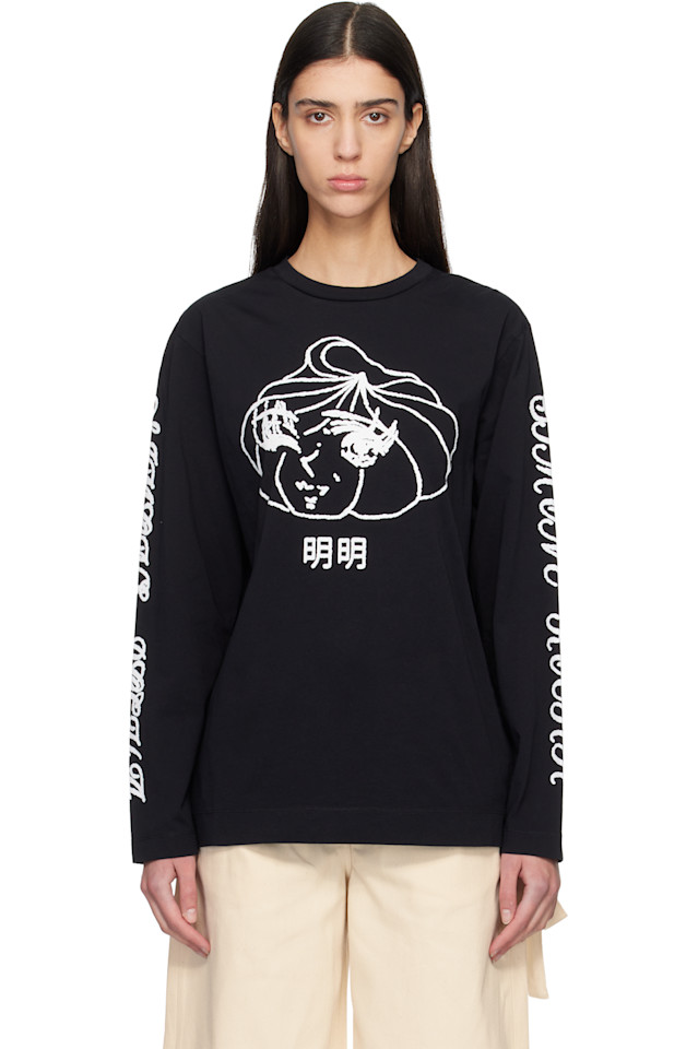 Simone Rocha Черная футболка с длинными рукавами и принтом в виде логотипа димсам
Simone Rocha Черная футболка с длинными рукавами и принтом в виде логотипа димсам