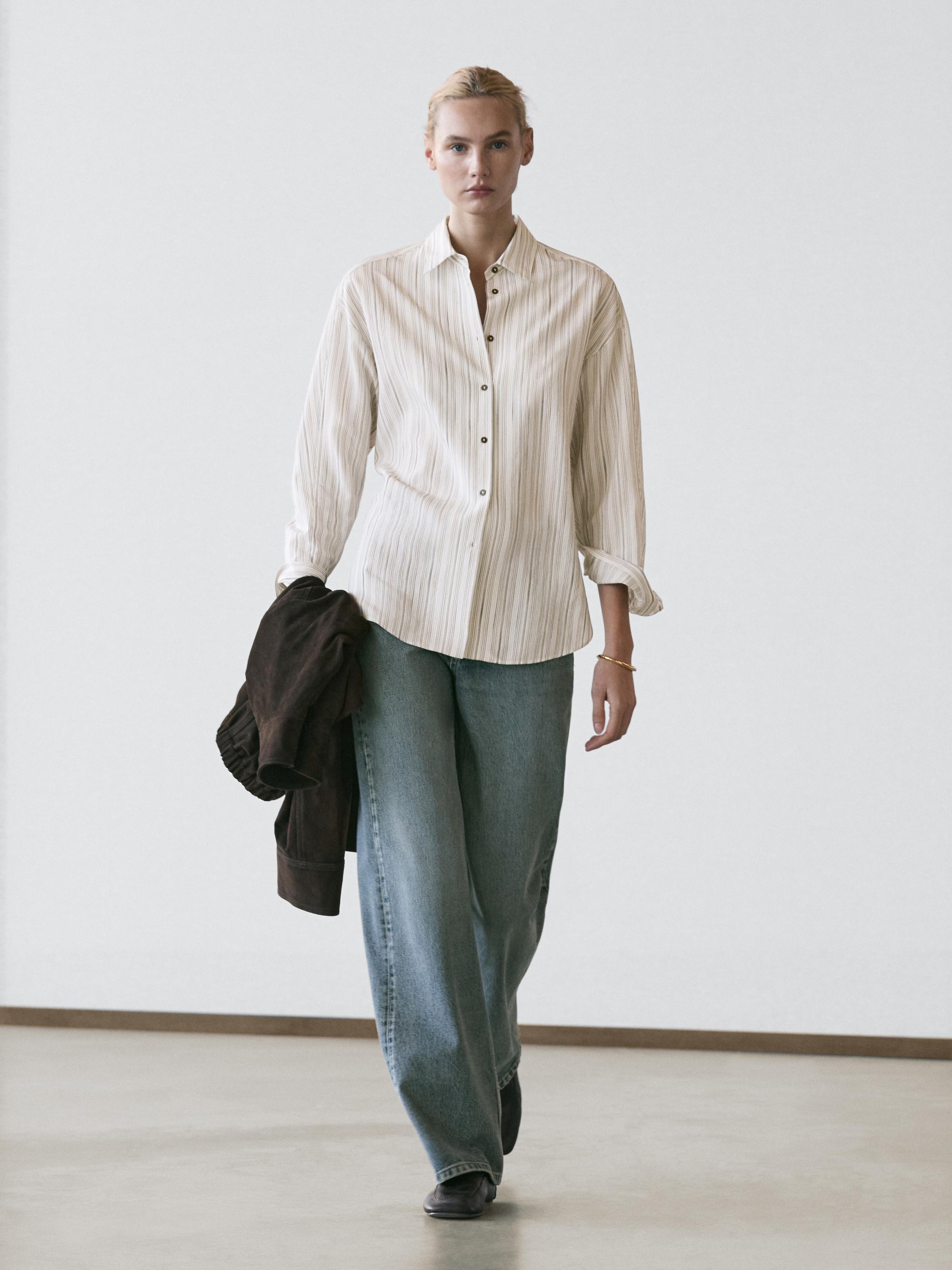 Летящая рубашка в полоску Massimo Dutti, white
Летящая рубашка в полоску Massimo Dutti, white