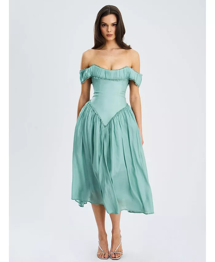 Женское платье миди Xavy цвета морской волны с открытыми плечами и корсетом Miss Circle, зеленый
Женское платье миди Xavy цвета морской волны с открытыми плечами и корсетом Miss Circle, зеленый