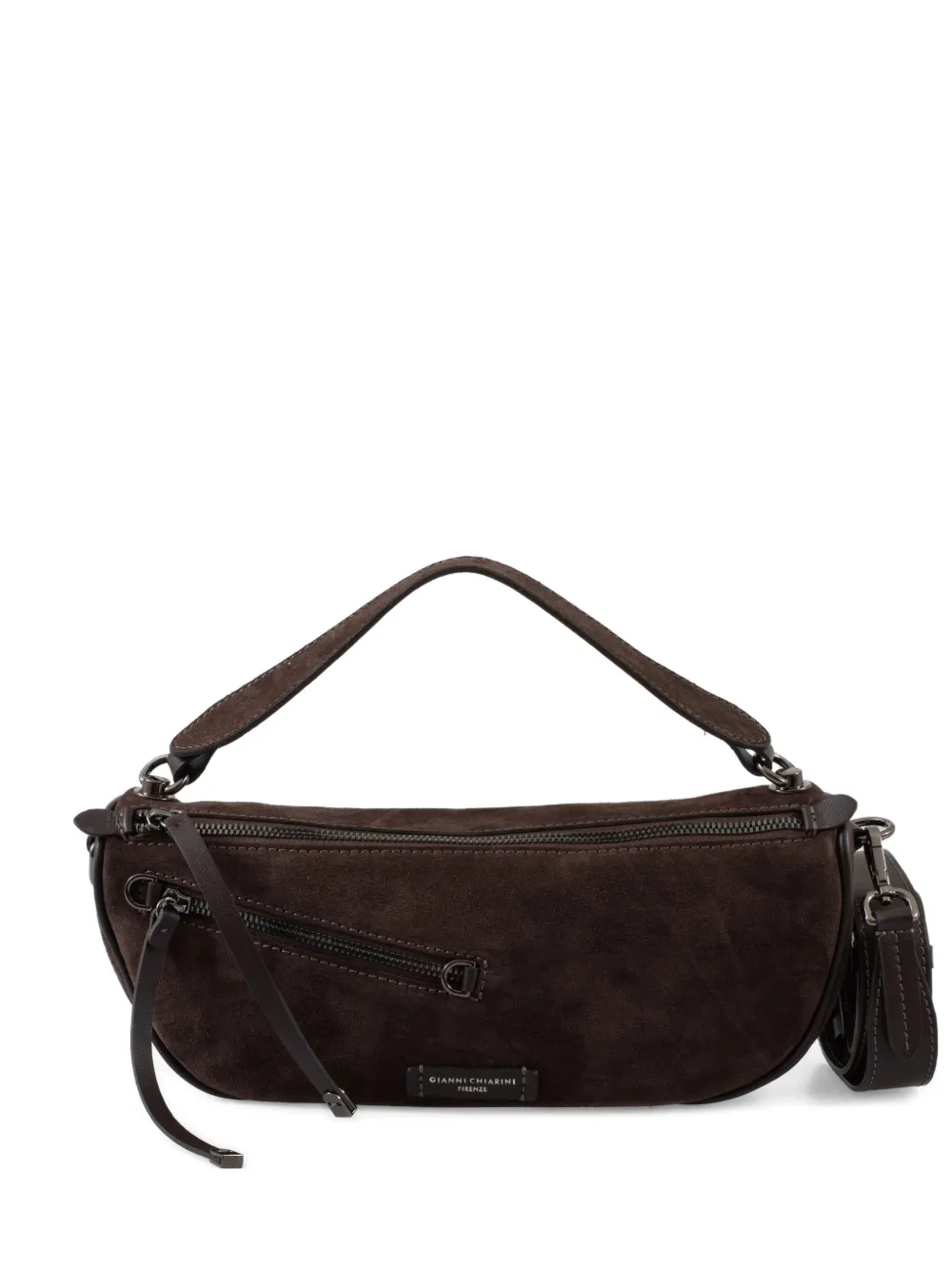 Маленькая замшевая сумка-тоут с нашивкой-логотипом GIANNI CHIARINI, коричневый
Маленькая замшевая сумка-тоут с нашивкой-логотипом GIANNI CHIARINI, коричневый