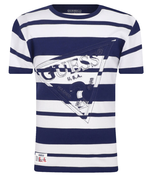 Футболка детская Guess в полоску с логотипом, сине-белый
Футболка детская Guess в полоску с логотипом, сине-белый