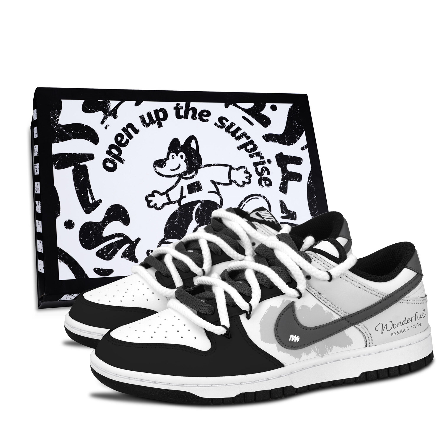 Nike Dunk Black White, Gray Tone Elegance Abrasion Resistant Low top Skateboard Shoes Unisex Gray
Nike Dunk Black White, Gray Tone Elegance Abrasion Resistant Low top Skateboard Shoes Unisex Gray