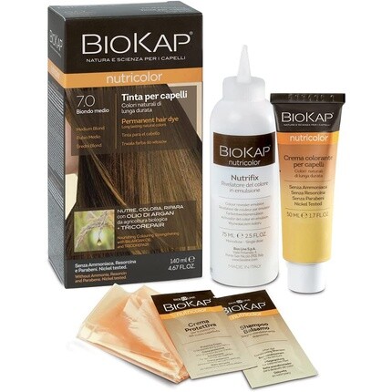 Краска для волос Biokap Tinta X Capelli 7.0 Medium Blonde, Bios Line
Краска для волос Biokap Tinta X Capelli 7.0 Medium Blonde, Bios Line