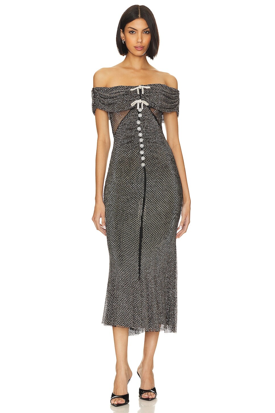 Платье миди self-portrait Diamante, черный
Платье миди self-portrait Diamante, черный