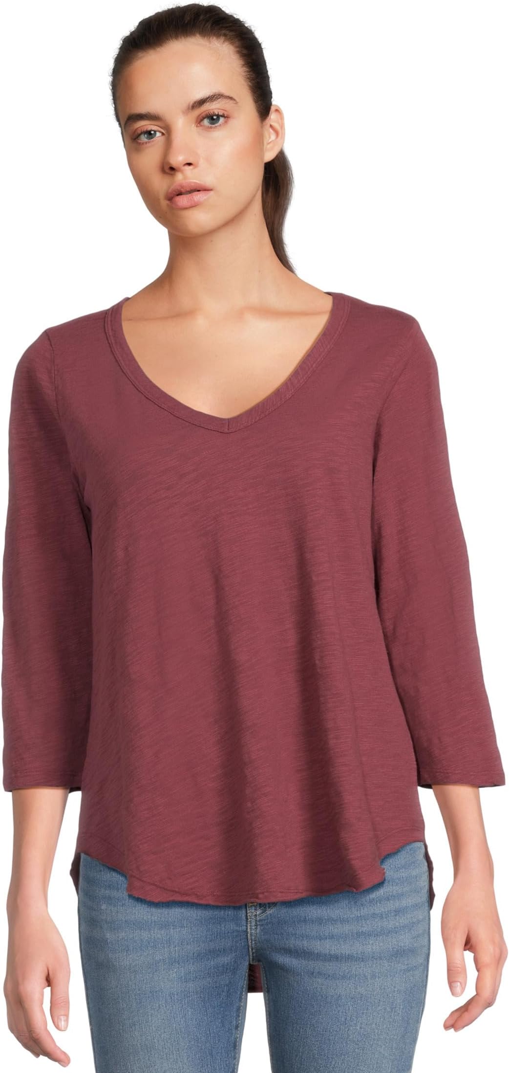 Футболка Mod-o-doc 3/4 Sleeve V-Neck Tee with Curved Hem, ZinfandelSee Less
Футболка Mod-o-doc 3/4 Sleeve V-Neck Tee with Curved Hem, ZinfandelSee Less