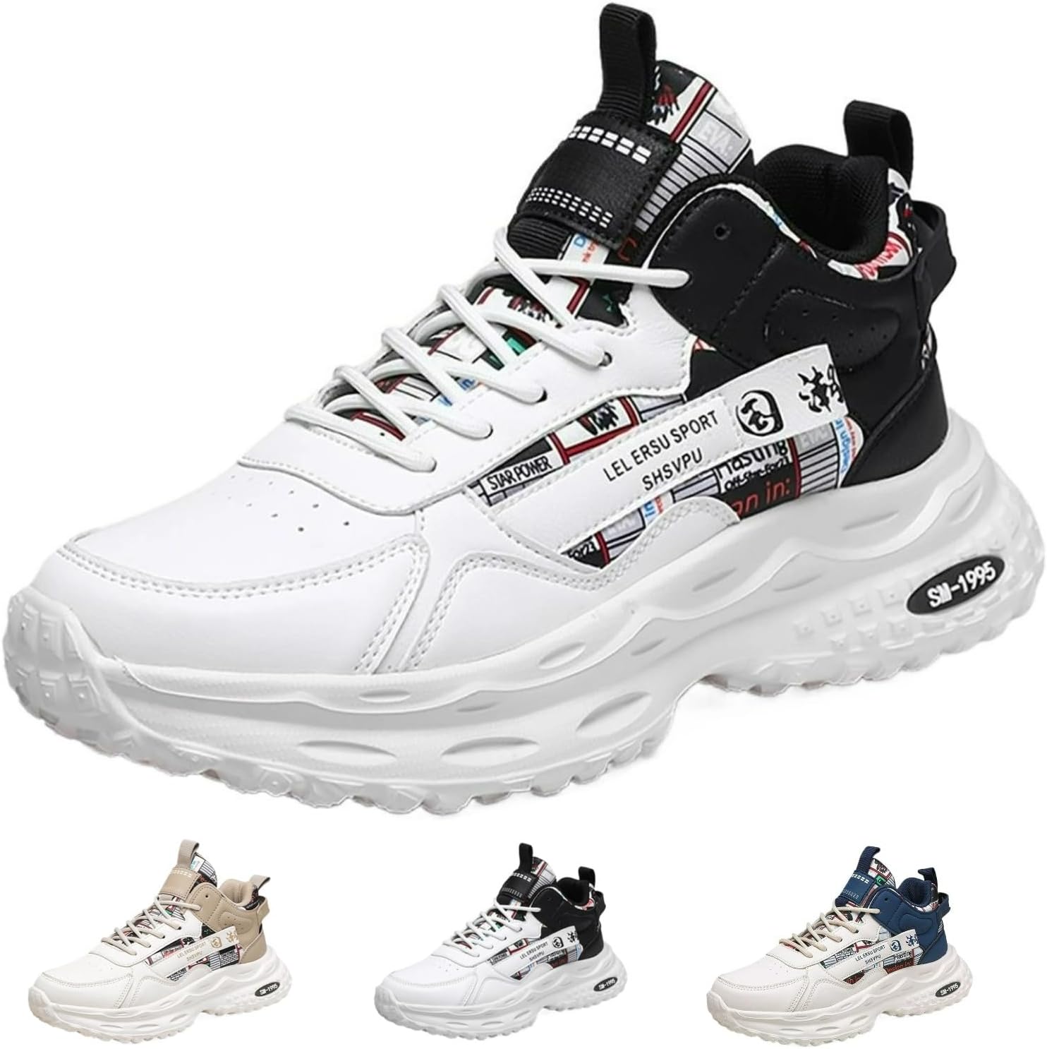 Высокие массивные кроссовки для мужчин, нескользящие, удобные, модные, повседневные, для бега, спортивные, уличные, для ходьбы Macefil, белый
Высокие массивные кроссовки для мужчин, нескользящие, удобные, модные, повседневные, для бега, спортивные, уличные, для ходьбы Macefil, белый