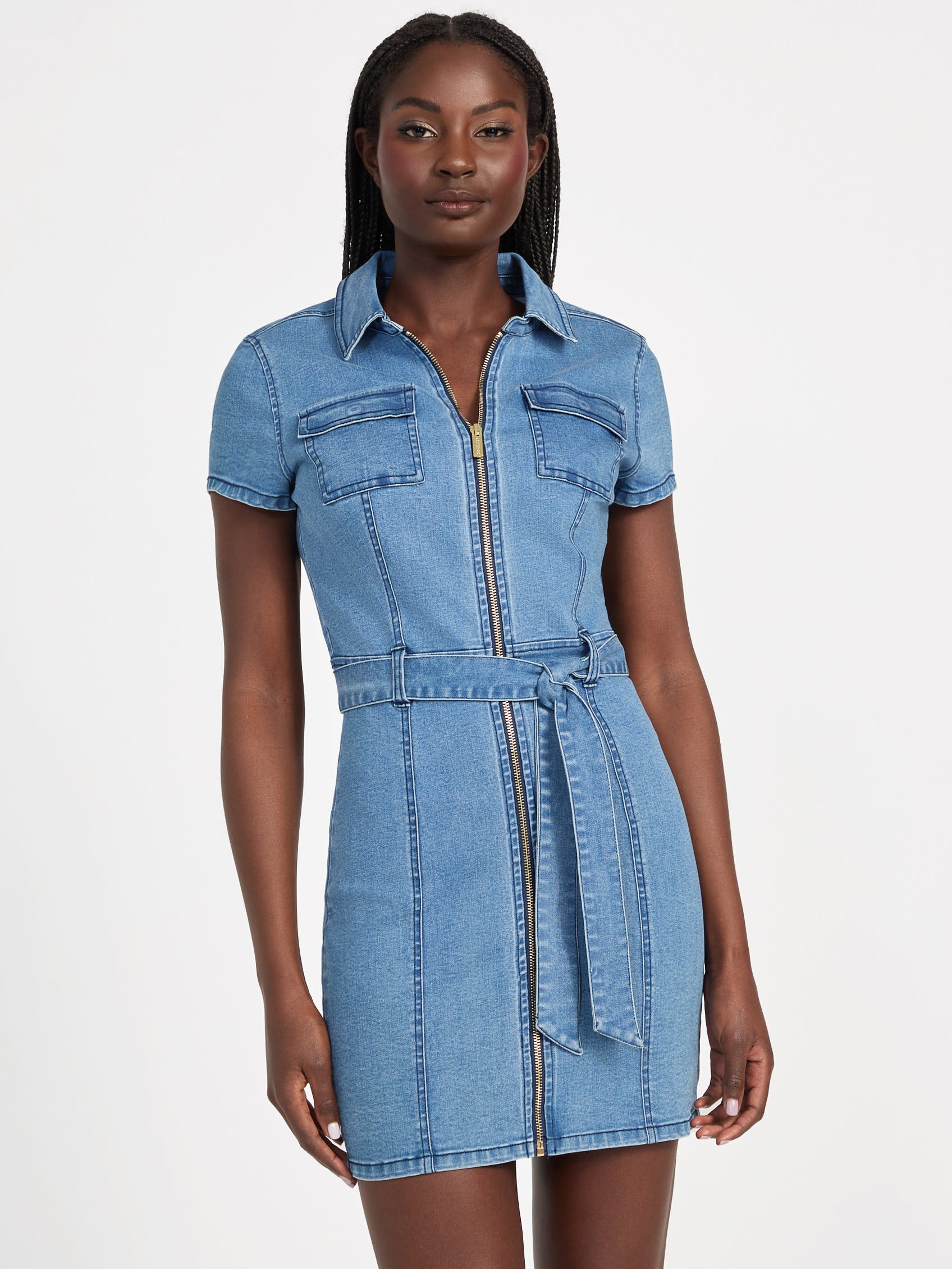 Эко-платье из денима с поясом от Deanna Guess Factory, medium wash
Эко-платье из денима с поясом от Deanna Guess Factory, medium wash