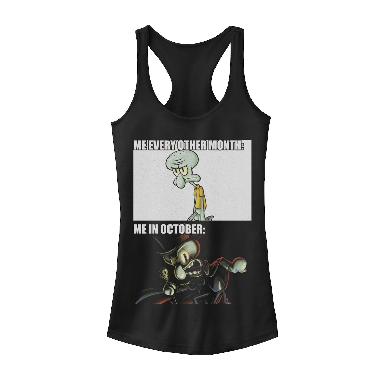 Детская майка с рисунком «Губка Боб Квадратные Штаны» «Squidward October Meme Racerback» Nickelodeon
Детская майка с рисунком «Губка Боб Квадратные Штаны» «Squidward October Meme Racerback» Nickelodeon