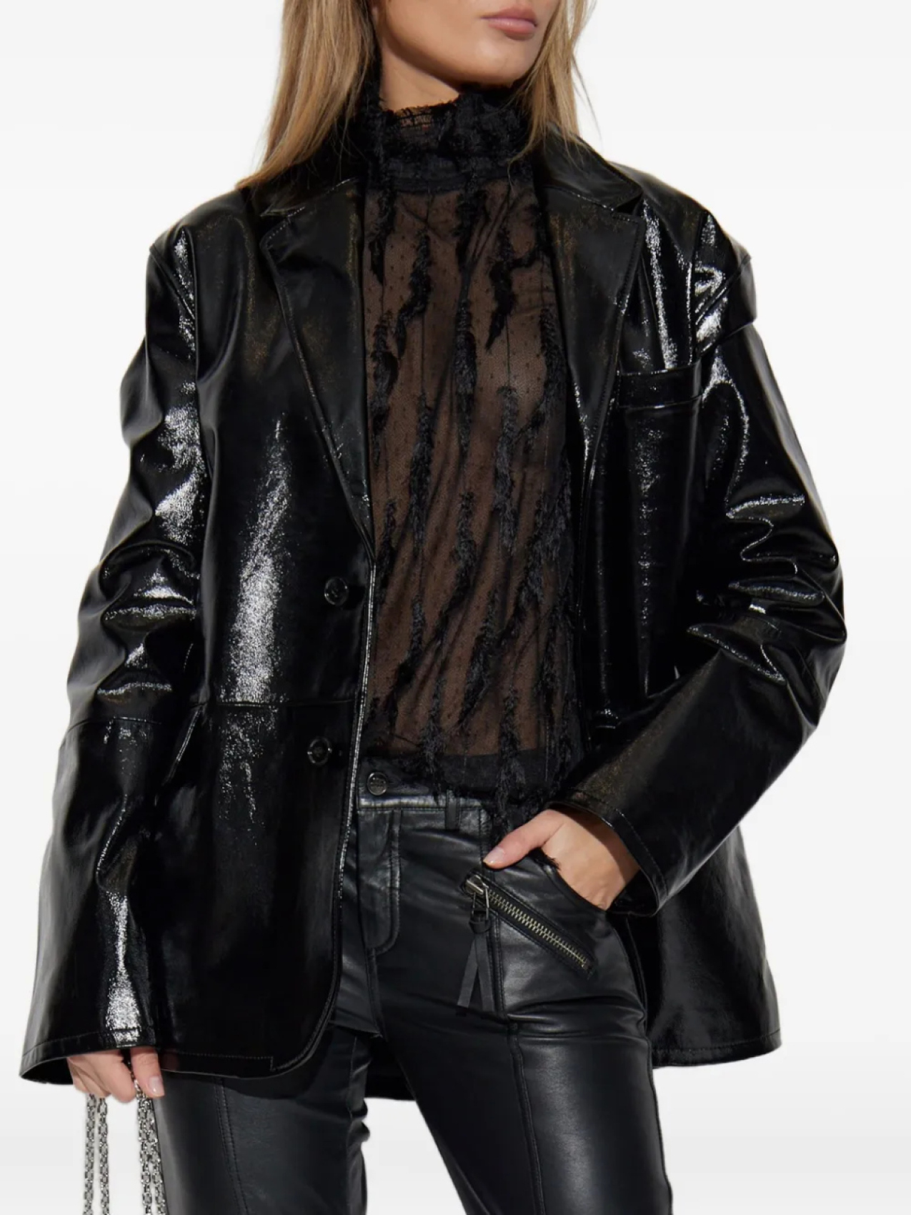 Блузка с кружевом и бахромой MUNTHE, черный
Блузка с кружевом и бахромой MUNTHE, черный