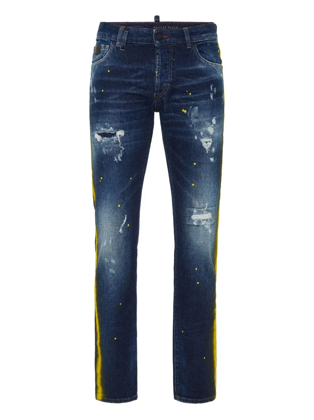 Джинсы с эффектом разбрызганной краски Philipp Plein, синий
Джинсы с эффектом разбрызганной краски Philipp Plein, синий